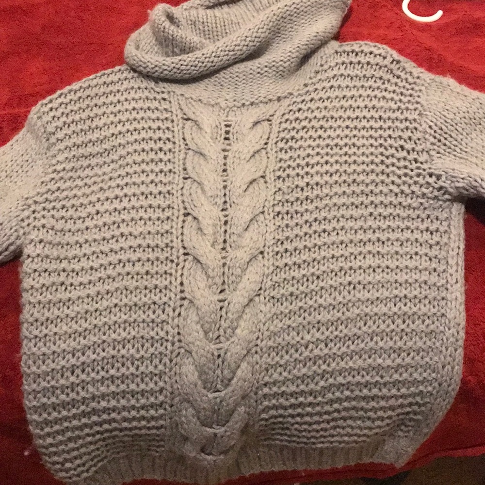 Pale Blue Cowel Neck Sweater